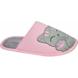 Pantuflas Dama Shosh Confort 1704 Rosa Gato Confort Calida