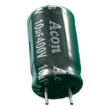 5x Capacitor Eletrolitico 10uf/400v 105° 10x17mm Acon