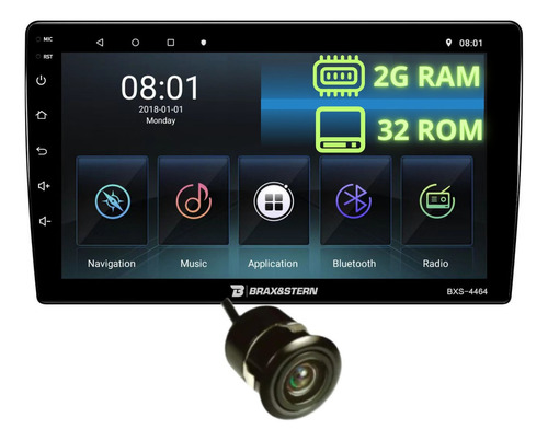 Radio Carro Android Wifi Bluetooth Pantalla Tactil Gps Usb Color Negro
