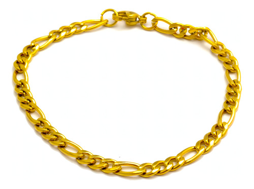 Pulsera Oro Puro 24 Kilates Figaro 21cm X 4mm Laminada 2024