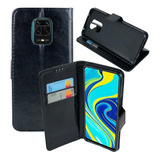 Capa Carteira Flip Case Para Redmi Note 9s Pro Max + Vidro