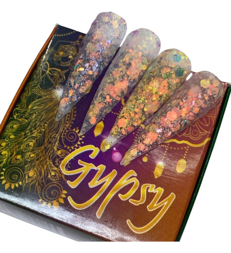 Coleccion De Acrilicos Gypsy 4 Pzas. Chula Nails