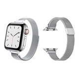 Malla Para Reloj Mirannis Magnetica Imantada P Apple 38 40mm Color Plata