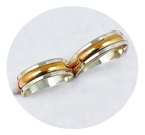 Alianzas Plata 925  Y Oro 18k Rose Mod C5md3 A6c