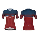 Jersey Ciclismo M/c Mujer Gw Liberte French Rojo