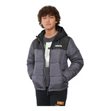 Parka Niño Teen Color Block Gris Oscuro Corona