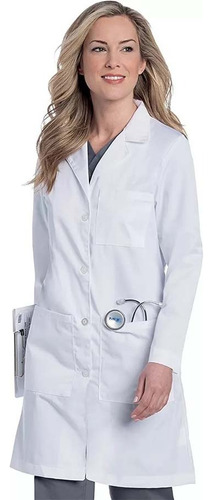 Uniforme Médico, Bata Larga Blanca, Uniforme De Laboratorio