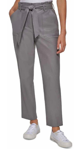Calvin Klein Faux Leather Tie-waist Pants Tin Pantalon P/dam