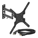 Suporte Articulado Para Tv De 26 A 55 + Cabo Hdmi 4k Ultrahd