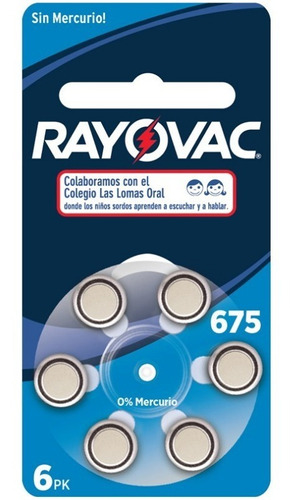 Pilas Para Audifonos Rayovac 13/312/675/10 Blister X 6 Unid