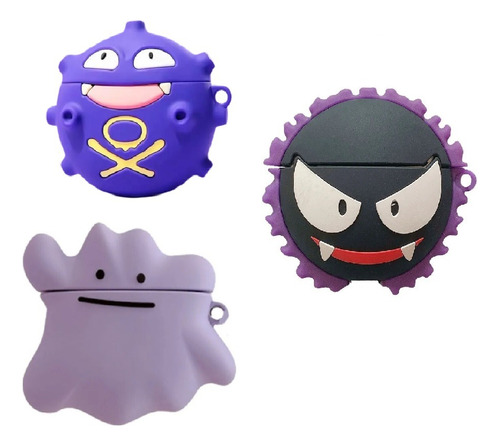 Funda AirPods 1° 2° 3° Pro Pokemon Ditto Gastly Koffing