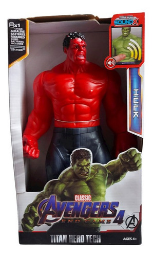 Muñeco Hulk Rojo Avengers Luz Sonido Alternativo 30cm