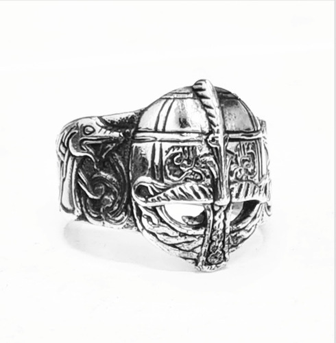 Anillo Casco Vikingo En Plata 10 Gr 2 X 1,5 Cm Art 1404