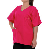 Blusa De Pijama Cirúrgico Rosa Nao Amassa Feminino Masculino