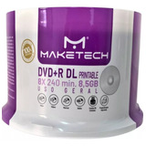 Dvd+r Dl Dual Layer 8.5gb Maketech Compativel Xbox Print 50p