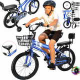 Bicicleta Infantil Niños 16'' Con Ruedas Led,canasta,asiento