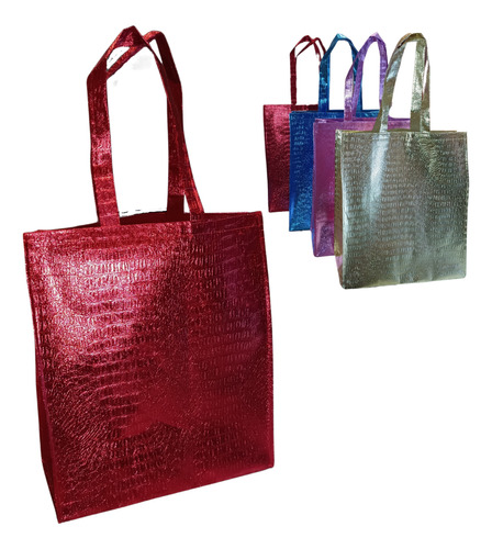 95 Pack Bolsas Reutilizables Metalicas Texturizada Roja