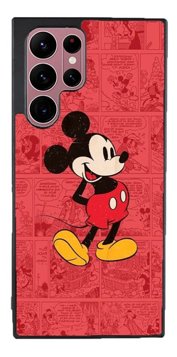 Funda Para Galaxy Mickey Mouse Fondo Rojo Tapiz Moda