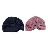 2 / Set Para Mujer Pure Silk Sleep Hats Wrap Night Cap