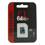 Tarjeta Micro Sd 64 Gb 92/15 Mbs Clase10 C1 Hikvision 19382