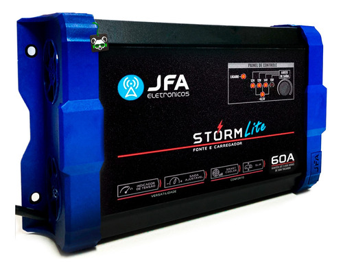 Fonte Carregador De Bateria Jfa 60a Lite Storm Slim Bivolt