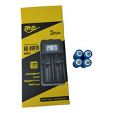 Carregador Duplo + 4 Baterias Gold 16340 Cr123a Recarregável