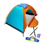 Camping Lona Gruesa Aluminio Doble Capa Carpa Para 6 Persona