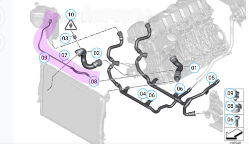 Manguera De Agua Radiador Bmw E90 128i 325i 328i 330i X1 Foto 4