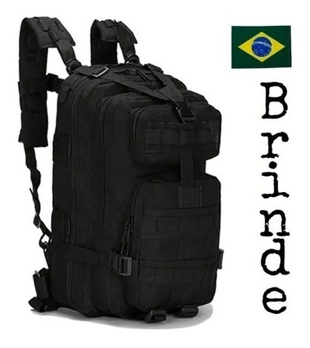 Mochila Tática Militar Impermeável +bandeira Brinde 30litros