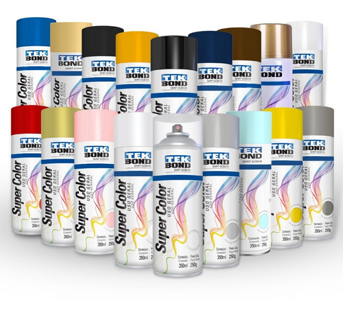 Tinta Spray Tek Bond Uso Geral Supercolor Várias Cores 350ml