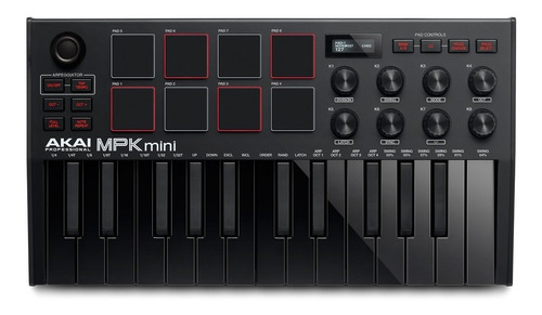 Controlador Akai Mpk Mini Negro