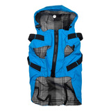 Petlounge® Parka Impermeable Capucha Y Arnes Azul Small