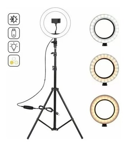 Aro De Luz Para Fotografia Y Video 33 Cm Con Tripode 2.20 M