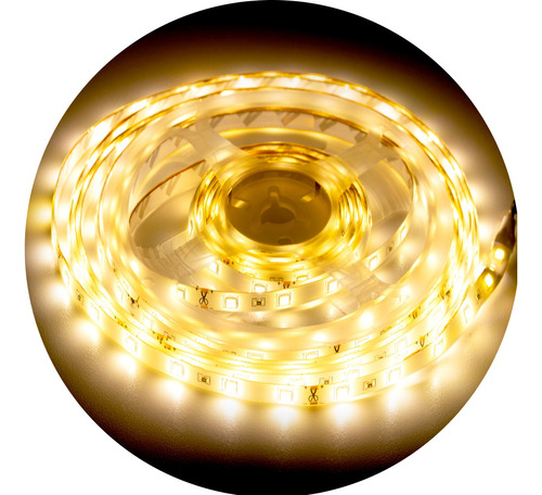 Fita Led Rolo 5m 5050 Branco Quente Dupla Face Prova D'agua