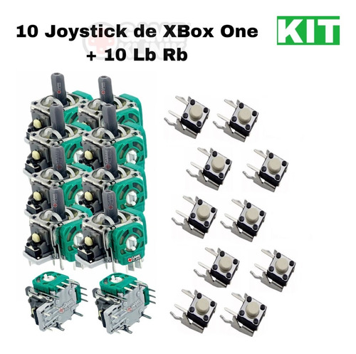 10 Joystick Xbox One Alps + 10 Botón Lb Y Rb Alps Originales