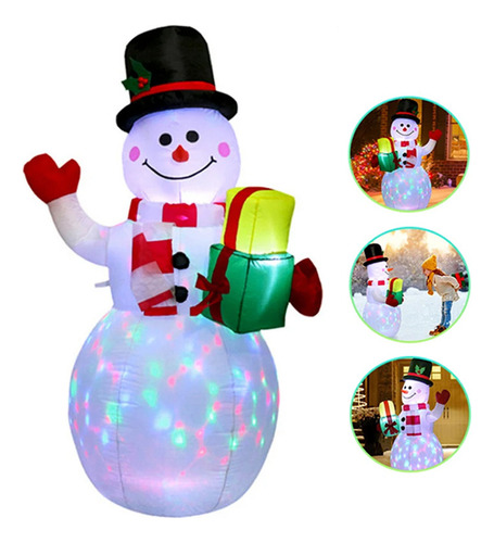 Muñeco De Nieve Inflable Navideño De 1,5 M Para Decoración E