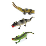 Cocodrilos X 3 Animales Juguete Goma Regalo Día Del Niño