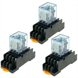 Pack 3 X My4nj Relé, 220v 4no + 4nc, Con Base Pyf14a, Diy