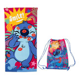 Toalla De Playa Stich 70 X 140 Cms + Morral