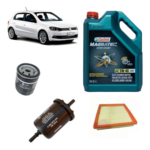 Kit Filtros Vw Gol Trend Msi Castrol 5w40 100% Sintetico Foto 3