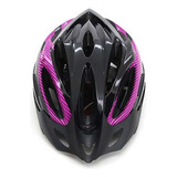 Casco Bicicleta 25 Ventilaciones Alpine Skate Con Regulación Color Negro Fucsia Talle 54-61cm