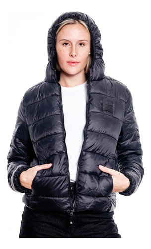 Campera Mujer Inflable Con Piel Bariloche 702