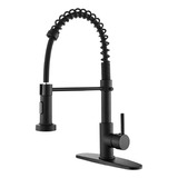 Griferia Extensible Para Cocina Canilla Monocomando  Flexible Chef Negro Mate