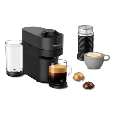 Cafetera Nespresso Vertuo Pop Color Negro Con Espumador De Leche Aeroccino + Cápsulas de regalo | Envío gratis
