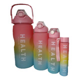 Set De 4 Botellas Para Agua Motivacionales, 4 Botes