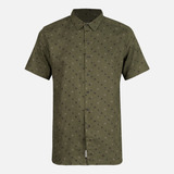 Camisa Hombre One Way Short Sleeve Shirt Print Verde Militar