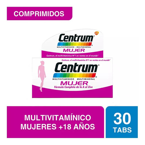 Centrum Mujer 30 Comp Rec Sabor Sin Sabor