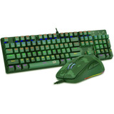 Kit Teclado/mouse Gamer Redragon S108 Light Green