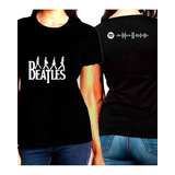 Polera Estampada The Beatles + Link Qr De Mãºsica De Spotify