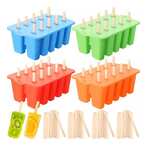 Molde Silicona Helado Paleta X 3 Moldes  Total 30 Paletas